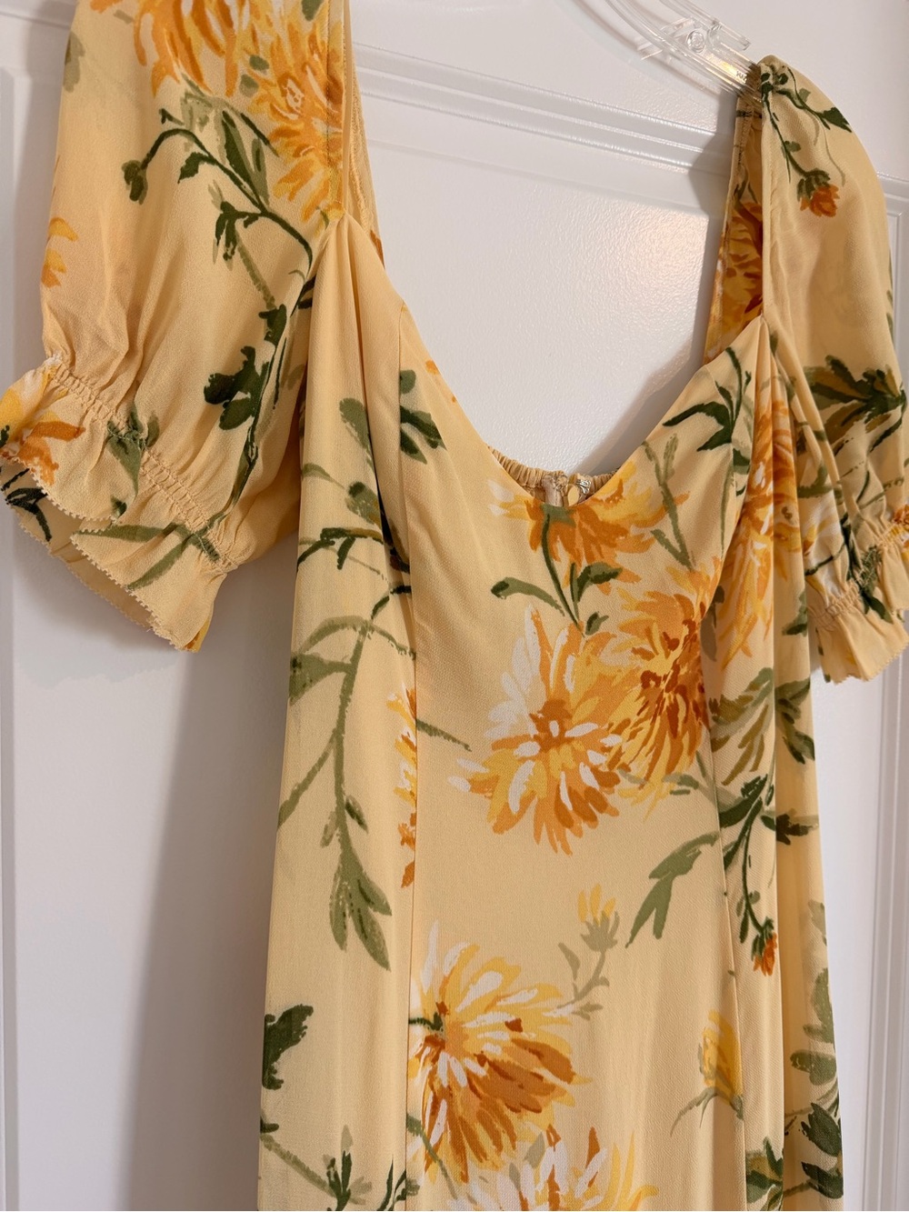 NWT Reformation Gloria Floral Yellow Puff Sleeve Maxi Dress (Size 2) - Picture 4 of 14